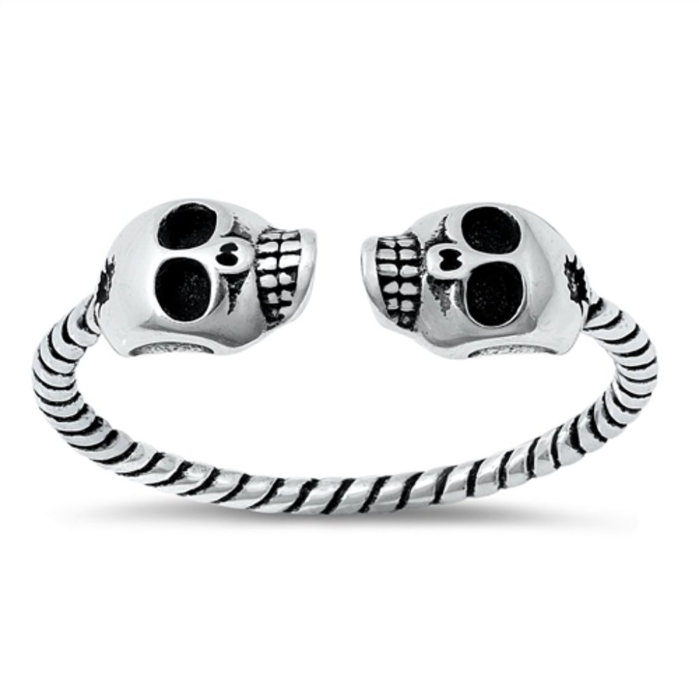 Sterling Silver Skulls Ring 5 mm 925 Fashion Band